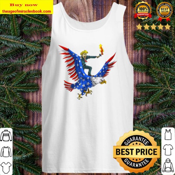 Trump On USA Eagle Cute US 4th Of July Funny American Tank Top
