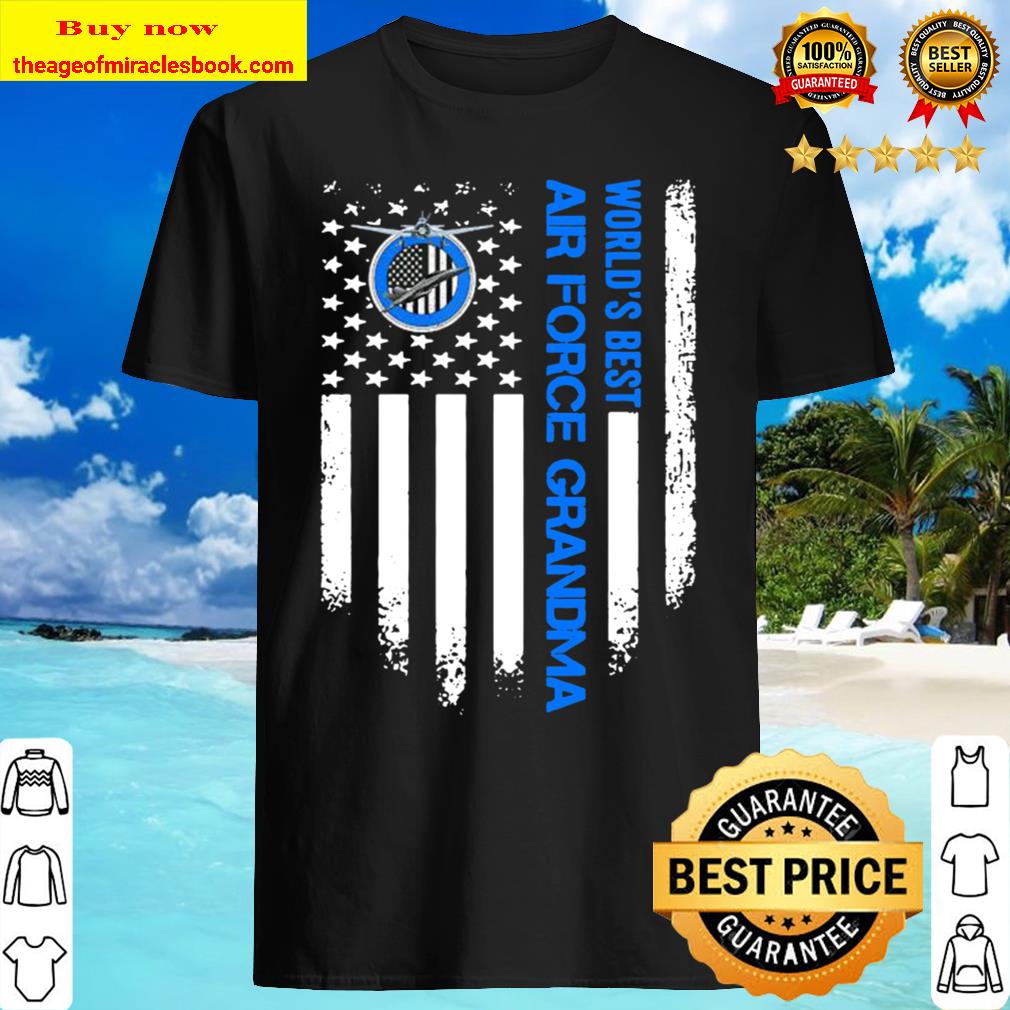 Vintage USA American Flag World’s Best US Air Force Grandma Shirt