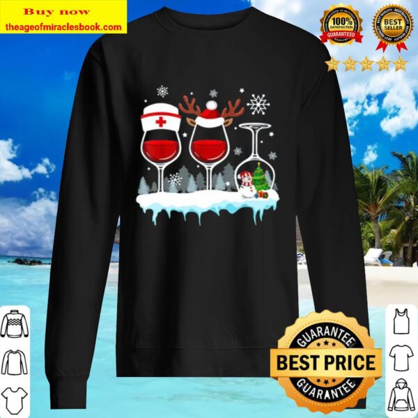 Wine Nurse Snowman Christmas Sweater