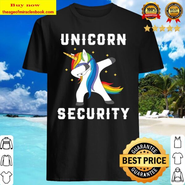 Womens Unicorn Security Funny Gift V-Neck Shirt