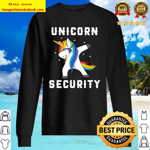 Womens Unicorn Security Funny Gift V-Neck Sweater