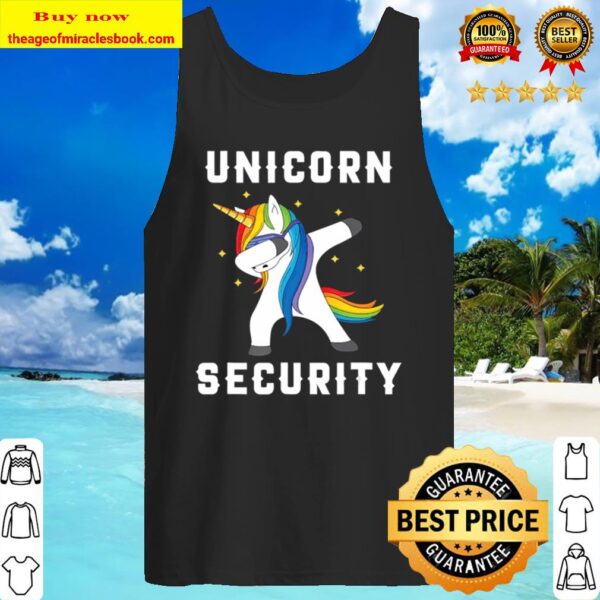 Womens Unicorn Security Funny Gift V-Neck Tank Top