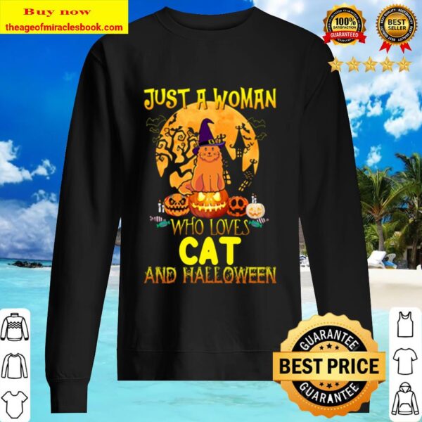 halloween Cat just a woman who loves pumpkin Sweater