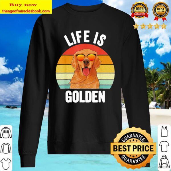 life is golden retriever vintage Sweater