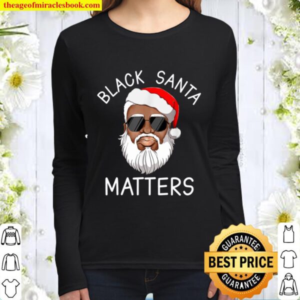 African American Santa Black Matters Christmas Pajama Family Women Long Sleeved