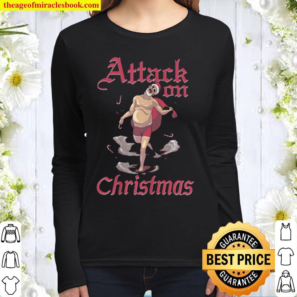 Attack on Christmas Funny Holiday Christmas Women Long Sleeved