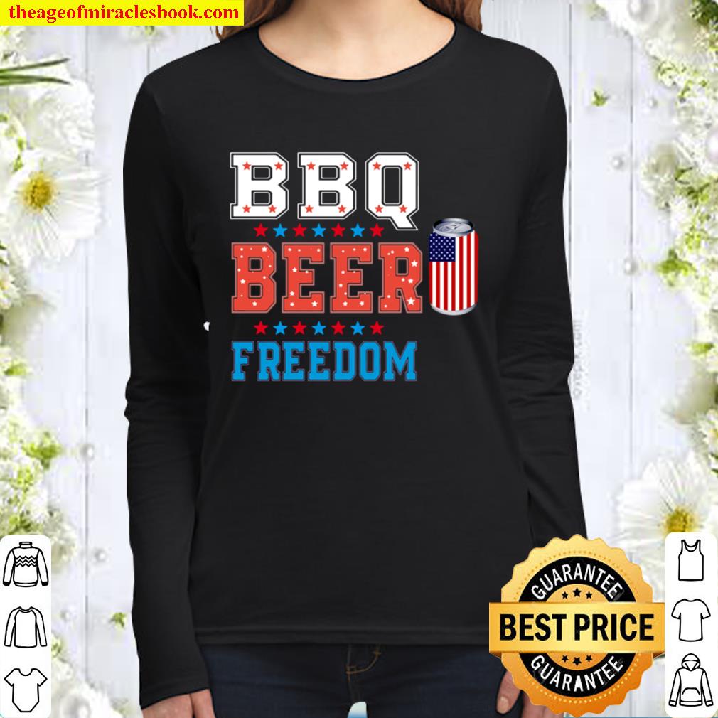 Bbq Beer Freedom T-Shirt BBQ Beer Freedom Women Long Sleeved