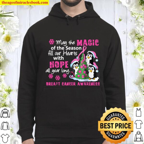 Breast Cancer Christmas Holiday Penguin Hoodie
