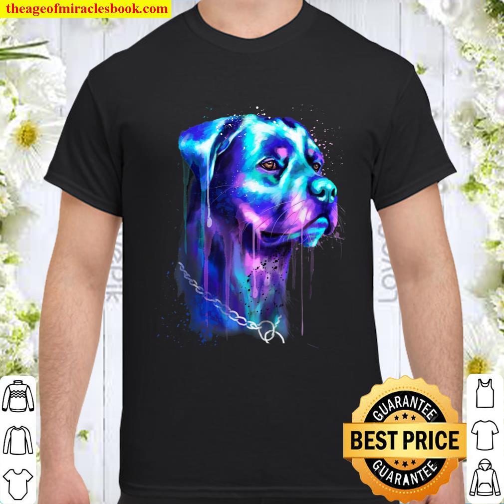 Bright Rottweiler Dog Watercolor Painting Shirt
