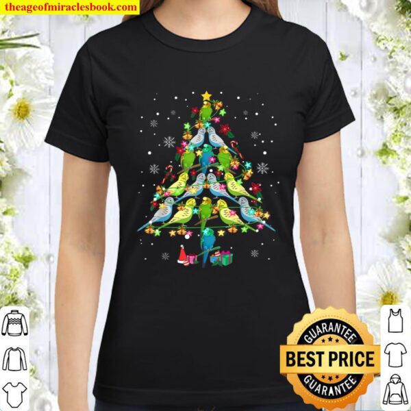 Budgies Christmas Tree Budgerigar Bird Christmas Gifts Funny Classic Women T-Shirt