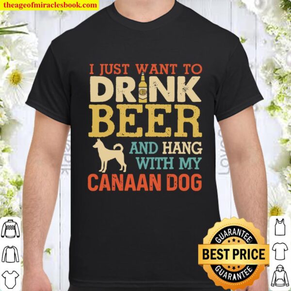 Canaan Dog Dad Drink Beer Hang With Dog Funny Men Vintage 2020 Shirt