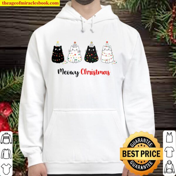 Cat Christmas sweatshirt, Meowy Christmas Hoodie
