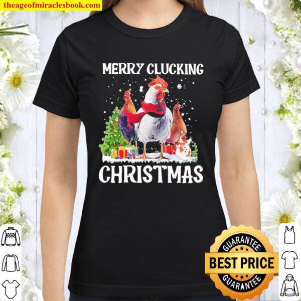 Chickens Merry Clucking Christmas Classic Women T-Shirt