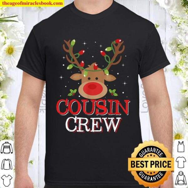 Christmas Cousin Crew Funny Reindeer Matching Pajama Shirt