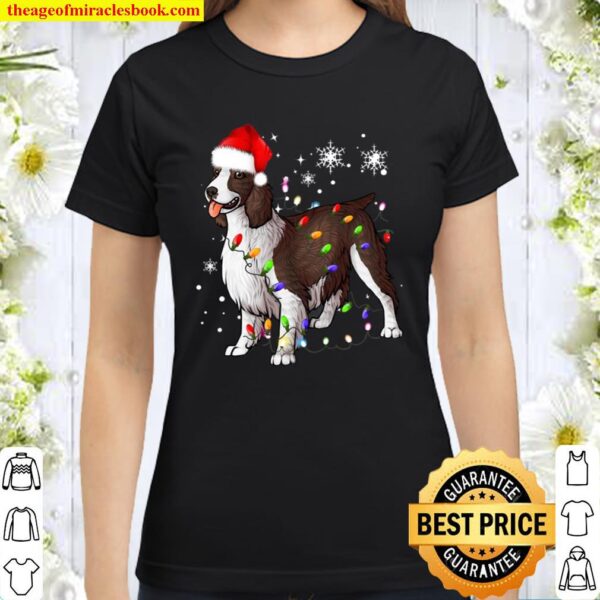 Christmas Lights English Springer Spaniel Dog Classic Women T-Shirt