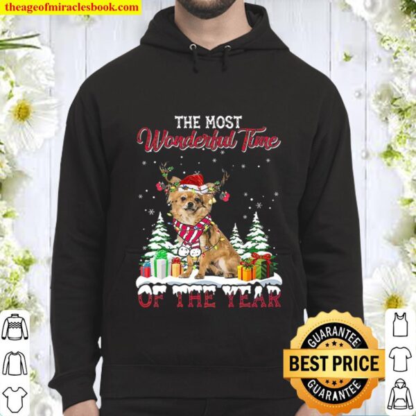Christmas The Most Wonderful Time Of The Year Long Haired Chihuahua Hoodie