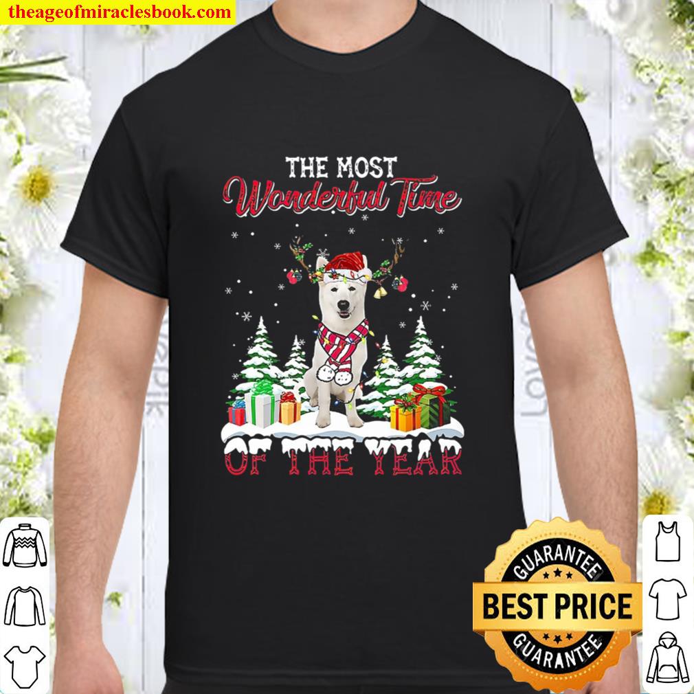 Christmas The Most Wonderful Time Of The Year White German Shepherd Shirt, Hoodie, Long Sleeved, SweatShirt