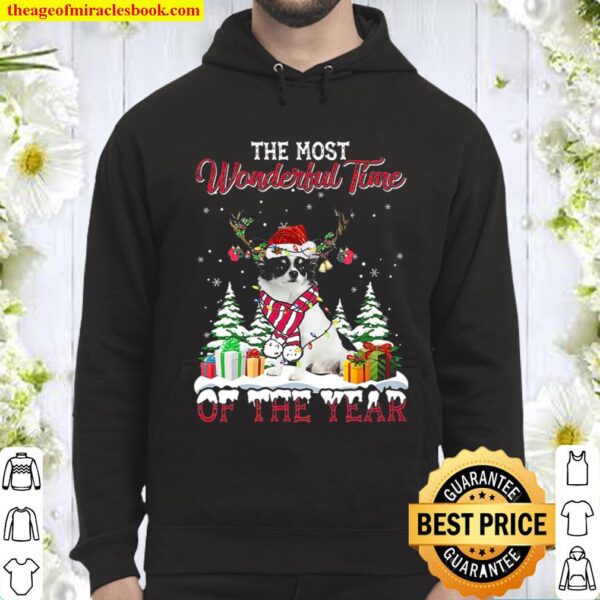 Christmas The Most Wonderful Time Of The Year White Long Haired Chihua Hoodie