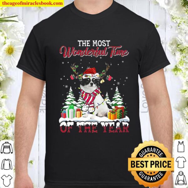 Christmas The Most Wonderful Time Of The Year White Long Haired Chihua Shirt