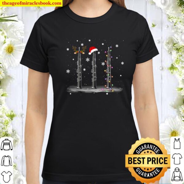 Clarinet Hat In Snow Matching Gift - Funny Clarinet instrument Classic Women T-Shirt