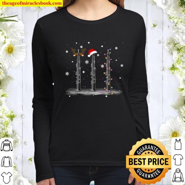 Clarinet Hat In Snow Matching Gift - Funny Clarinet instrument Women Long Sleeved