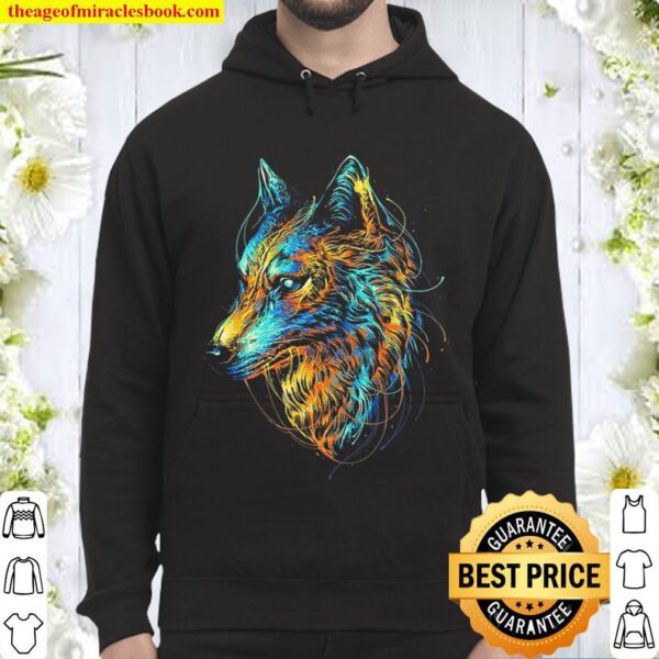 Colourful Wolf Hoodie