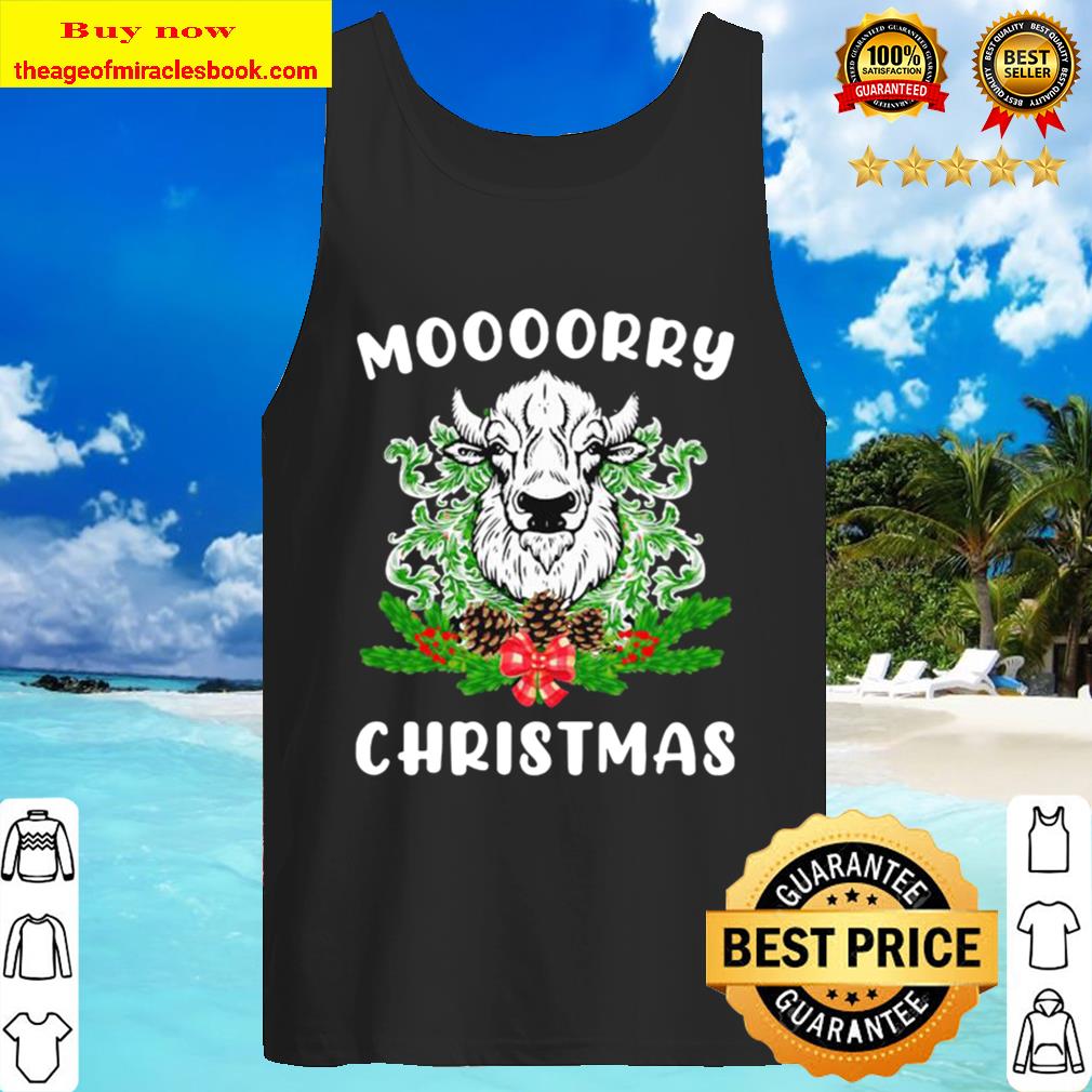 Cow Moooorry Christmas Cow Christmas Tank Top