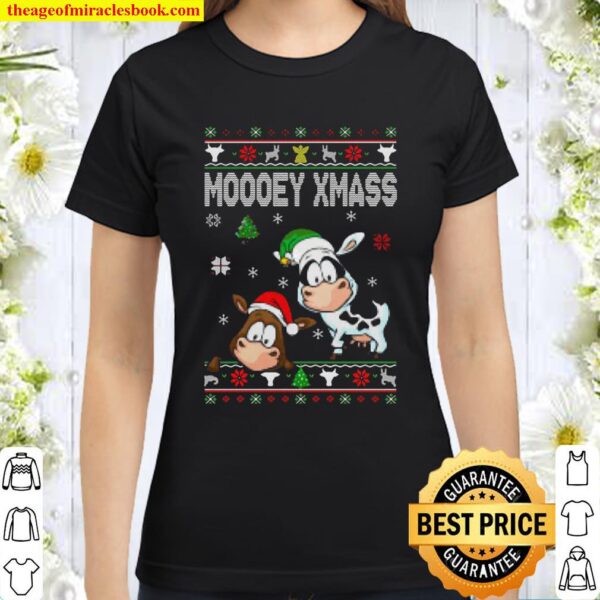 Cows Moooey Xmass Ugly Christmas Classic Women T-Shirt