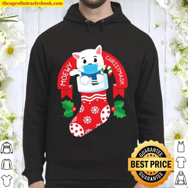 Cute Cat Face Mask Funny Christmas Stocking Hoodie