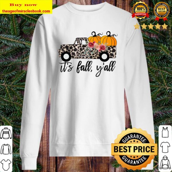 Cute Thanksgiving Gift for Mom Pumpkin Vintage Leopard Truck Sweater