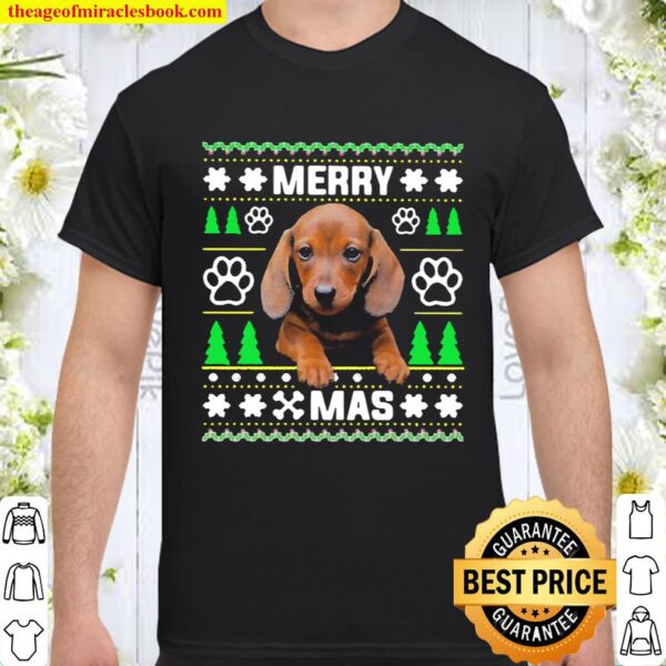 Dachshund Merry XMas Ugly Christmas Shirt