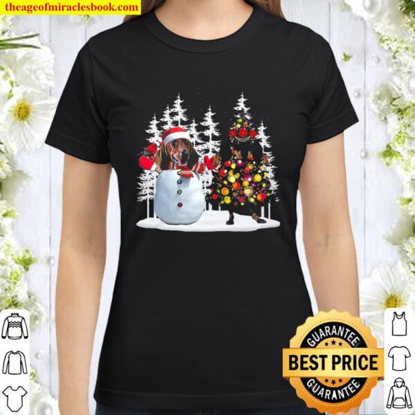 Dachshund Snowman Christmas Classic Women T-Shirt