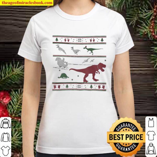Dinosaur T-rex Ugly Christmas Classic Women T-Shirt
