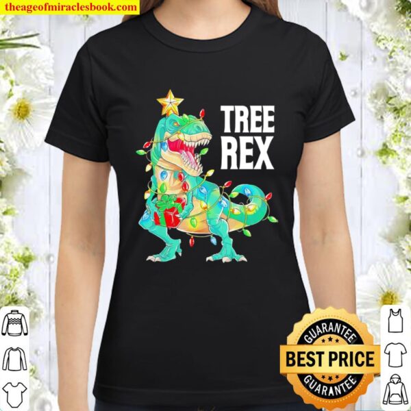 Dinosaur Tree Rex Christmas Classic Women T-Shirt
