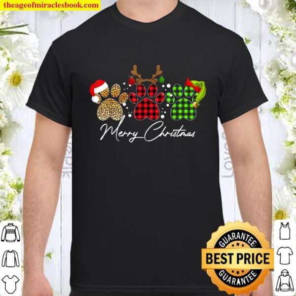 Dog Lover - Paw Merry Christmas Shirt