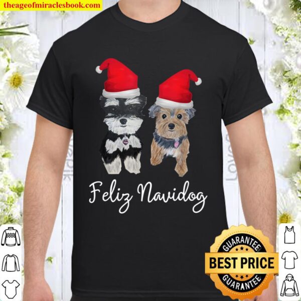 Feliz Navidog Yorkie and Schnauzer Christmas Shirt