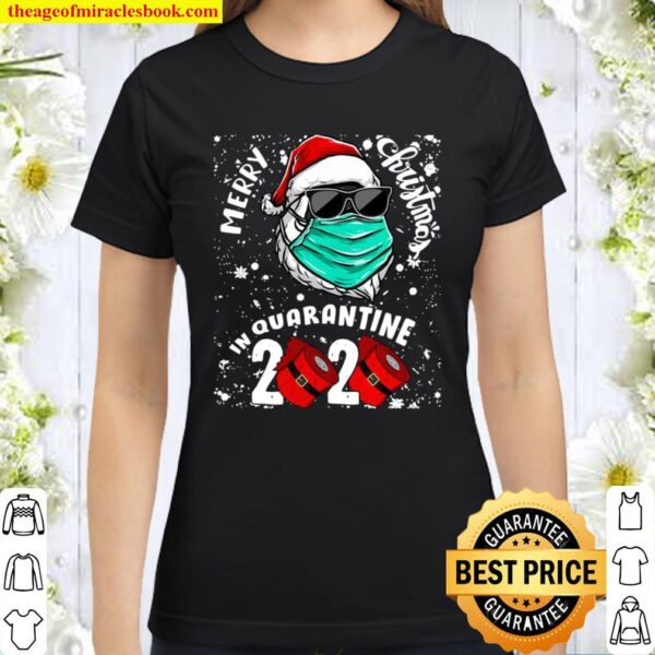 Funny Christmas Santa Face Mask Tee Xmas Holidays Classic Women T-Shirt