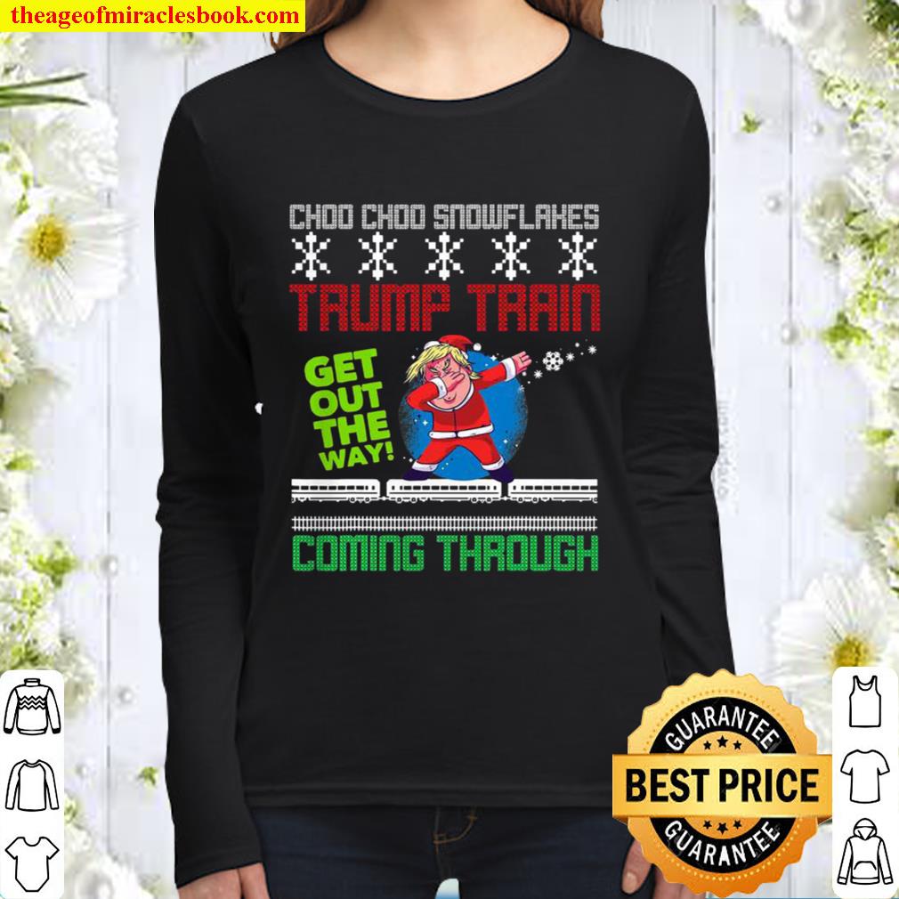 Funny Christmas Trump Train get out the way coming through Women Long Sleeved