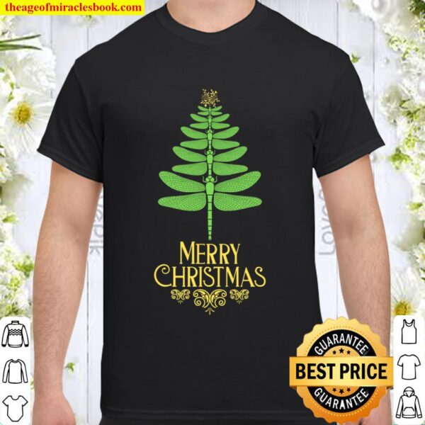 Funny Dragonfly Christmas Tree , Merry Christmas or Xmas Shirt