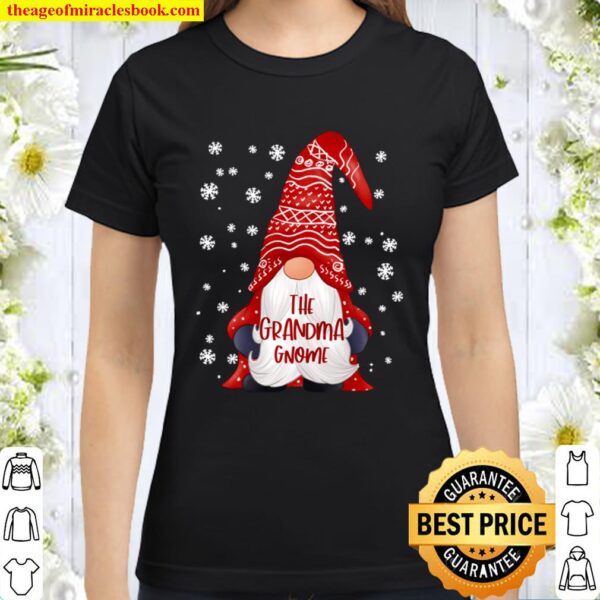 Funny Grandma Gnome Family Matching Christmas Gift Pajama Classic Women T-Shirt