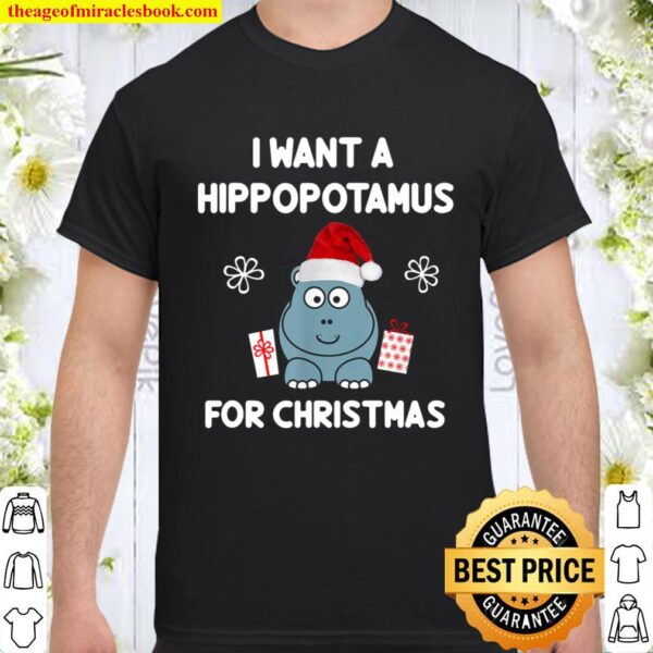 Funny, Hippopotamus For Christmas Joke Tee Shirt