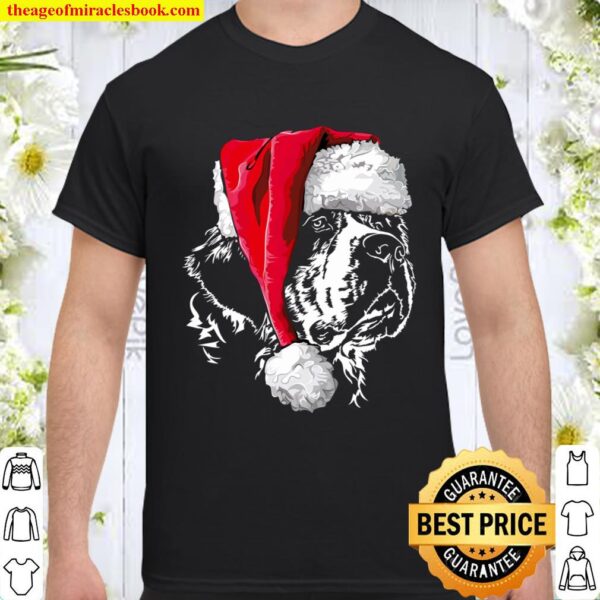 Funny Saint Bernard Santa Christmas dog mom gift present Shirt