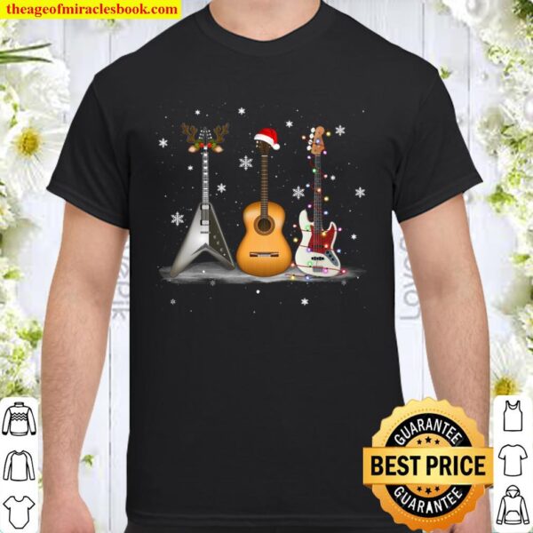 Guitar Hat In Snow Matching Gift - Funny Guitar instrumen Shirt