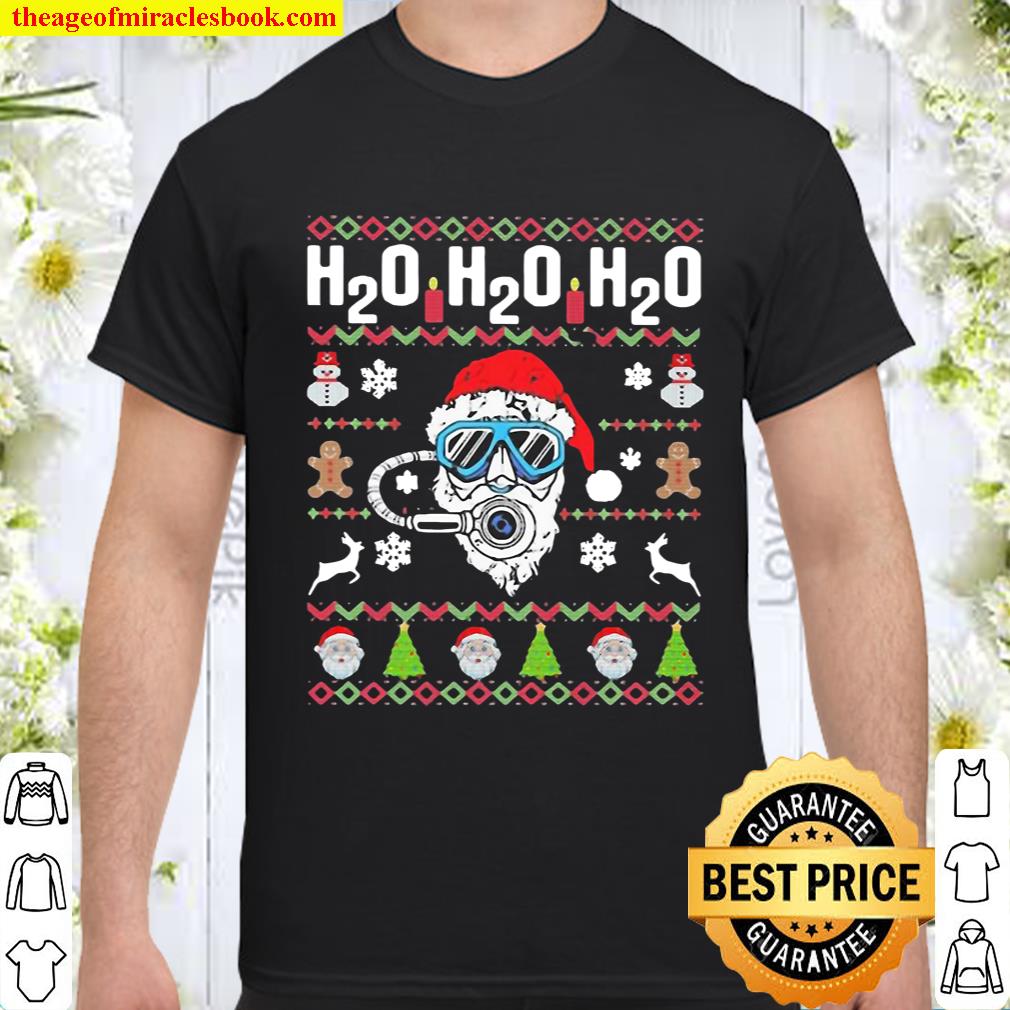 H2O Santa Claus Head Scuba Diving Ugly Christmas Shirt