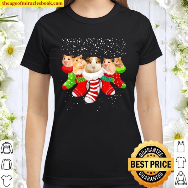 Hamster Christmas Socks Funny Xmas Gifts Classic Women T-Shirt