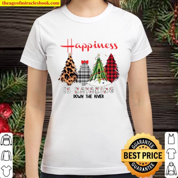 Happiness Is Kayaking Down The River Christmas Tree Classic Women T-Shirt