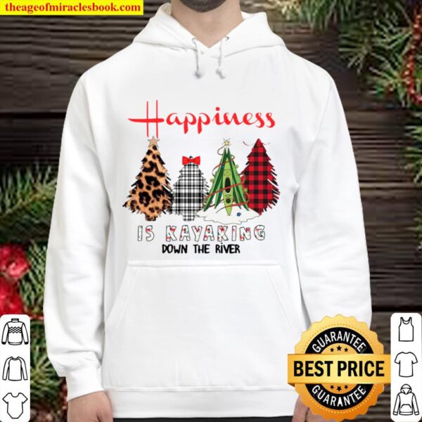 Happiness Is Kayaking Down The River Christmas Tree Hoodie