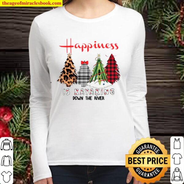 Happiness Is Kayaking Down The River Christmas Tree Women Long Sleeved