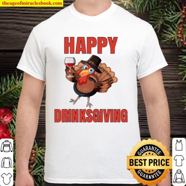 Happy Drinksgiving Funny Raglan Baseball Tee Shirt