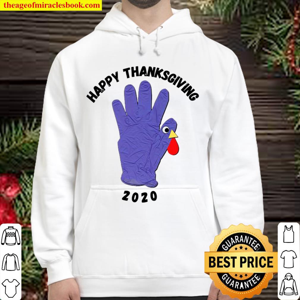 Happy Thanksgiving Turkey 2020 Blue Turkey Glove Hoodie